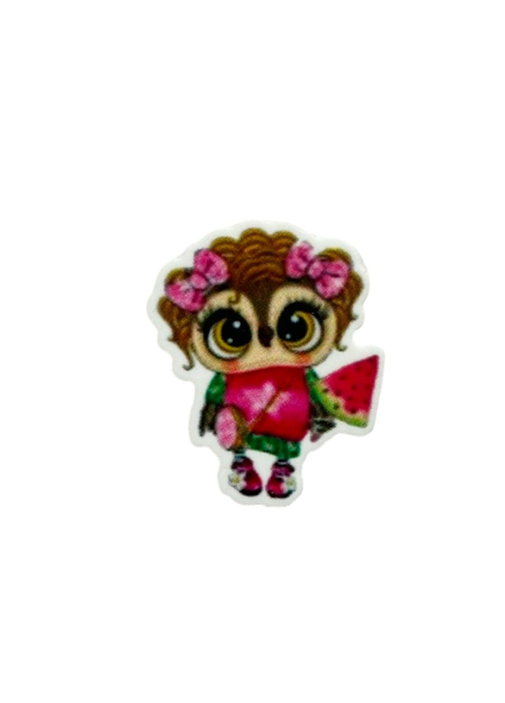 Серединка для бантів (кабошон пластик), Сова (кавун), 4 см, арт (010140), шт No Brand (315633696)