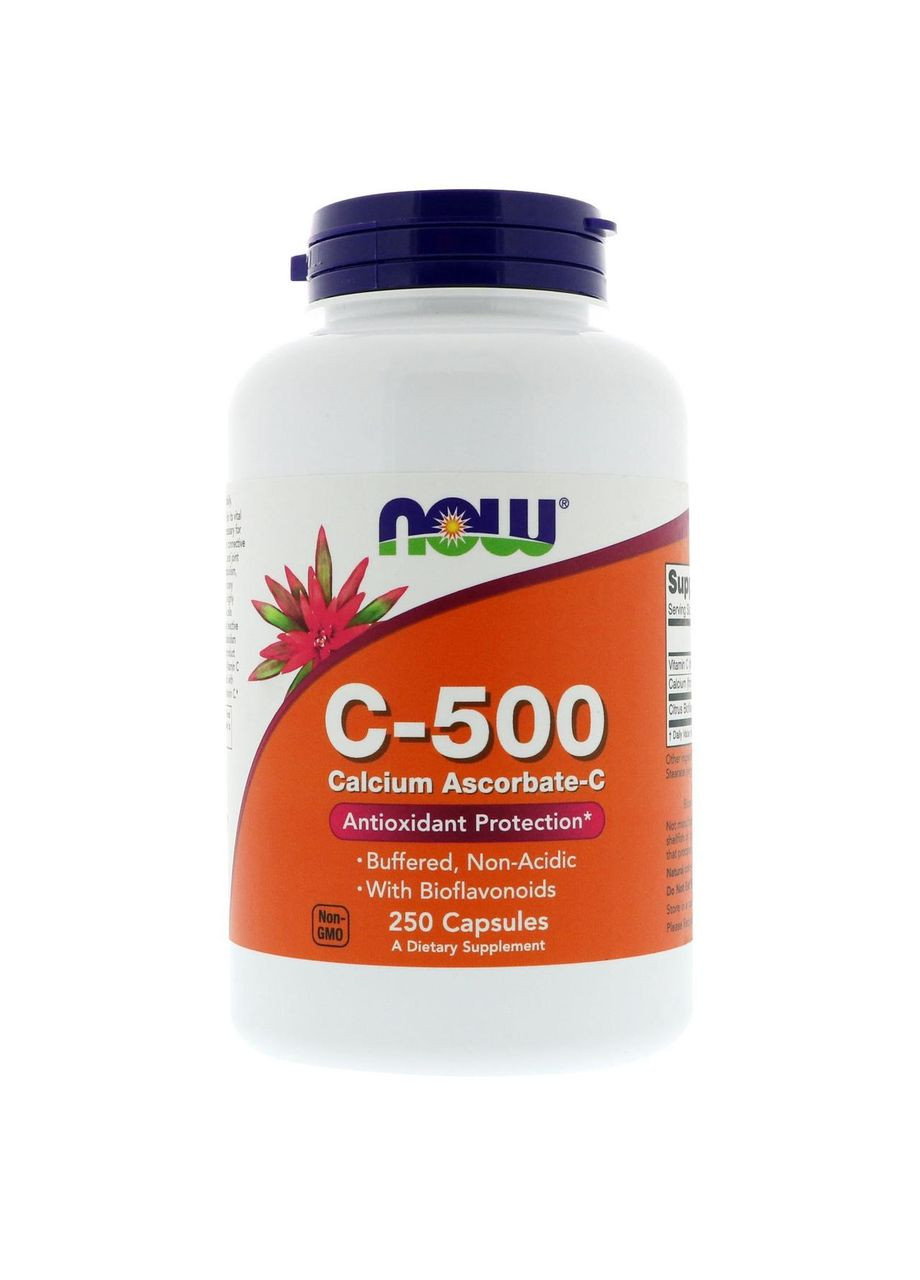 Аскорбат кальцію, вітамін С, C-500, Calcium Ascorbate-C,, 250 капсул Now Foods (364312890)