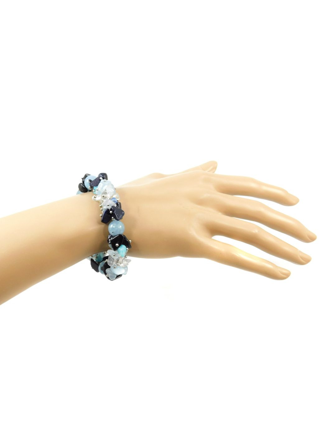 Эксклюзивный браслет "Морской бриз" Аквамарин, 10 мм 14 Fursa fashion (322313222)