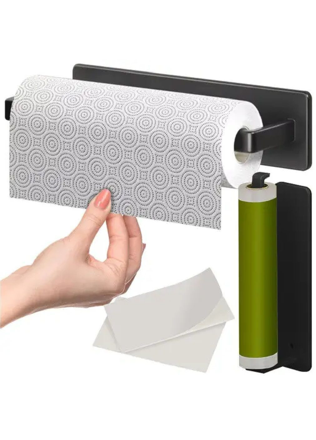 Настенный держатель для бумажных полотенец на кухню в ванную углеродистая сталь лофт 25х7х4,8 см (479237-Prob) Черный Unbranded (316427044)