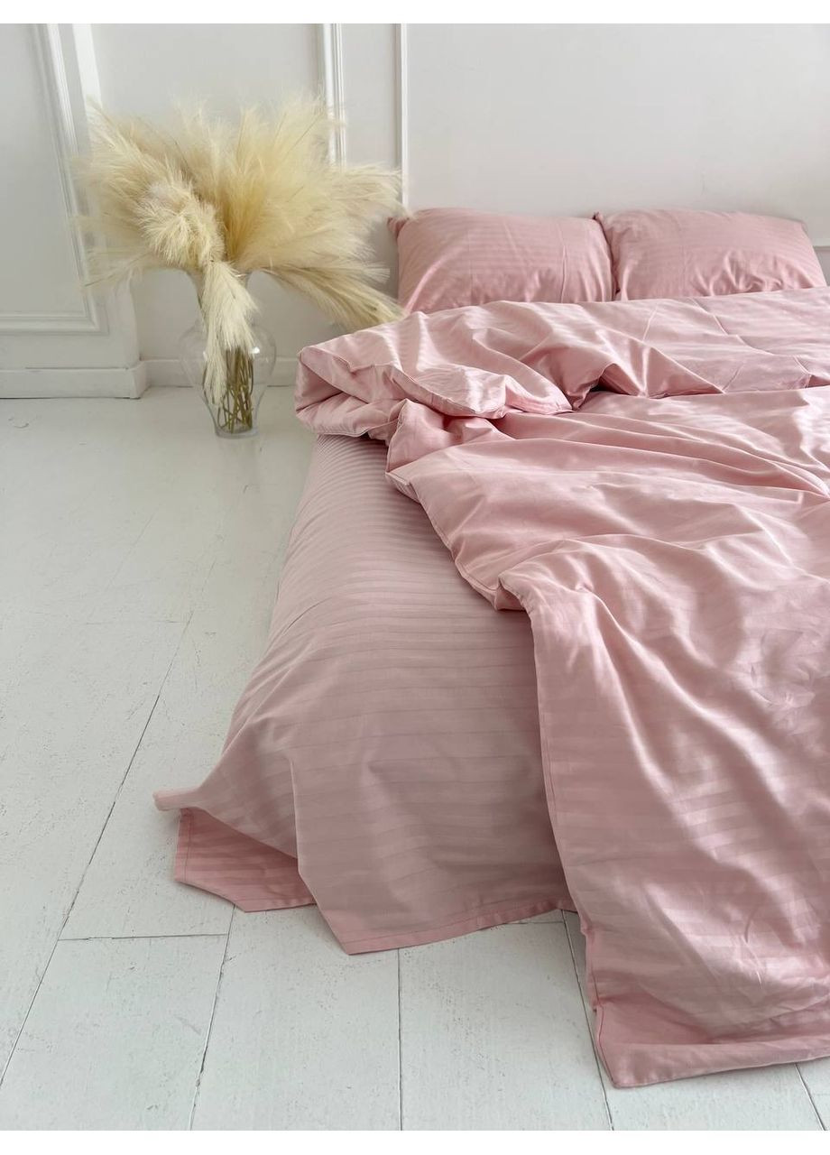 Комплект постельного белья двуспальный No Brand сірий страйп (370864755)