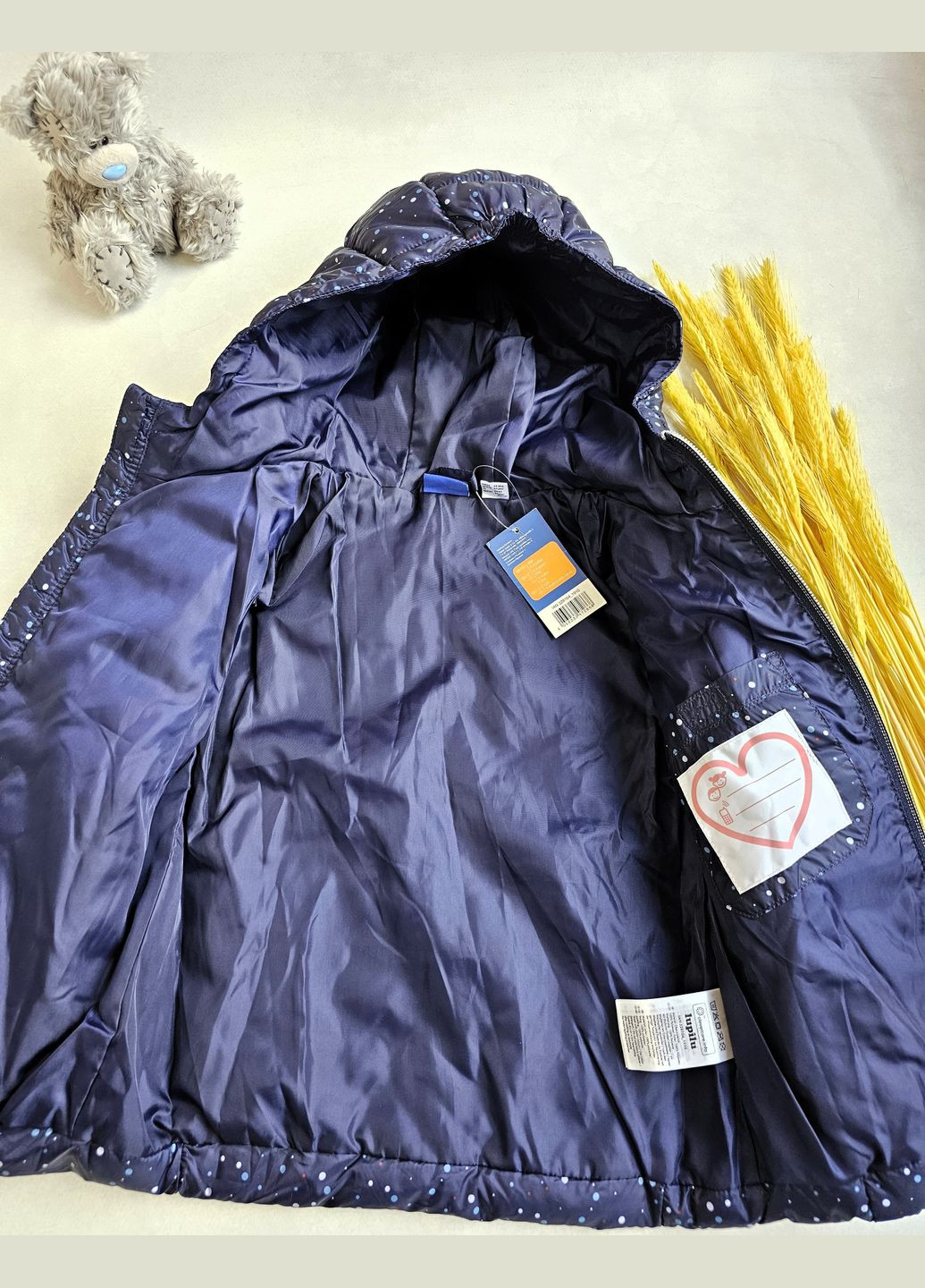 Темно-синяя демисезонная куртка демисезонная с капюшоном Lupilu Куртка