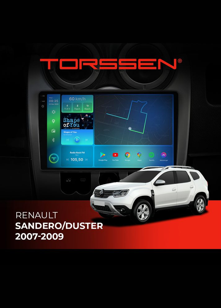 Штатная магнитола 2K Renault Sandero/Duster 0709 F98256 4G Carplay DSP Torssen (307087770)