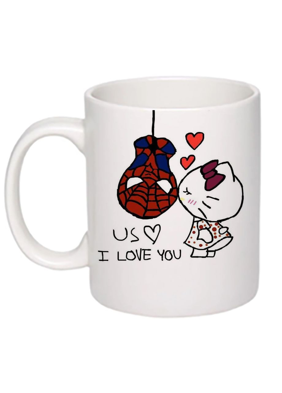 Чашка з принтом “Us, I love you” 330мл (колір білий) (17724) No Brand (312488491)