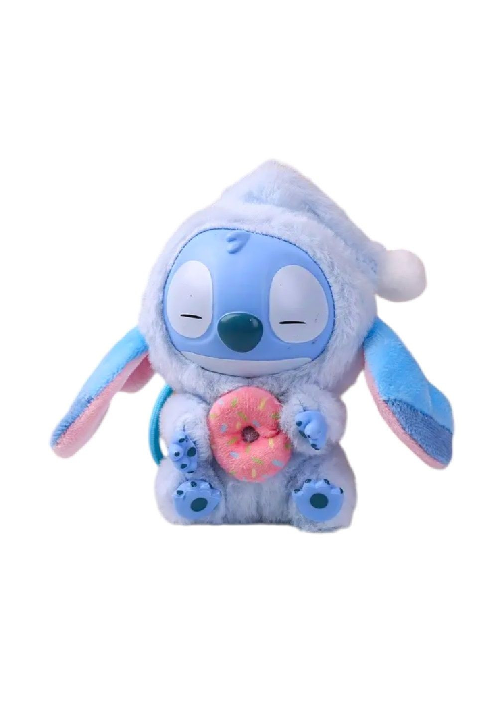 М'яка іграшка фігурка брелок Стіч в костюмі Лабубу з петлею для підвішування 15 см (480995-Prob) Блакитний костюм з пончиком Unbranded (350633537)