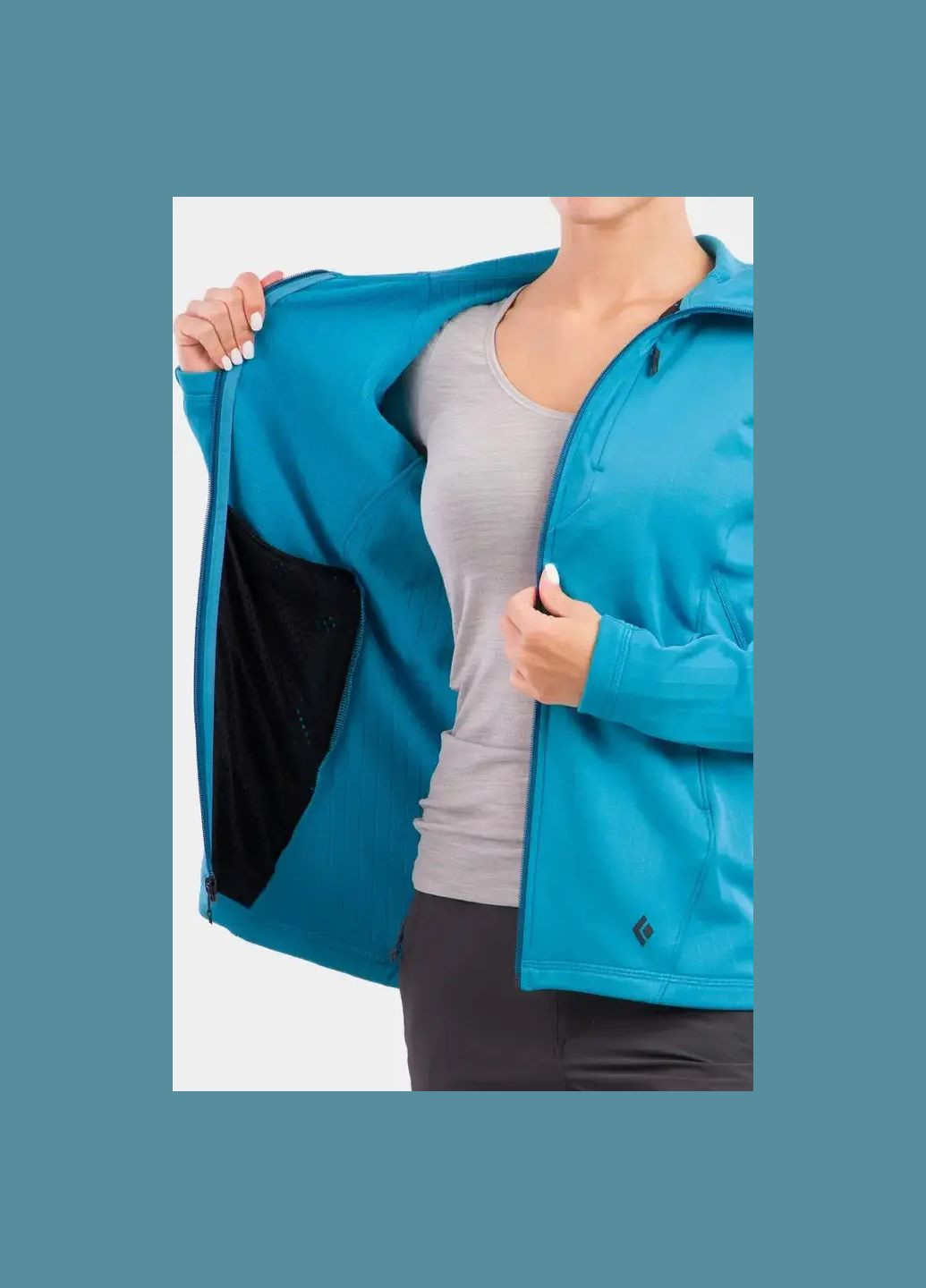 Флісова кофта W Factor Hoody Fjord Blue Black Diamond (317663926)