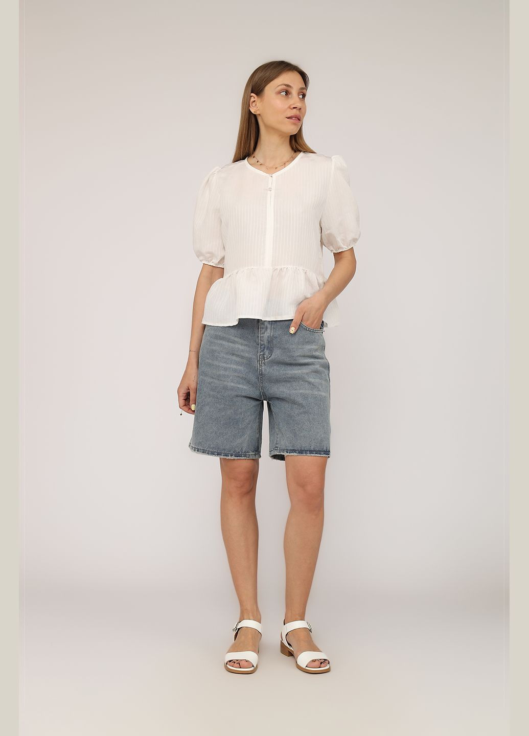 Белая блуза женская цвет белый cb-00275892 Mixray