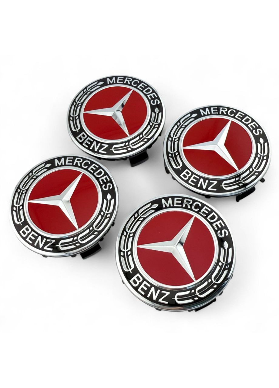 Колпачок в диски Мерседес заглушка для дисков Mercedes 75/68 мм. Красный колосок (1 шт.) No Brand (364958999)
