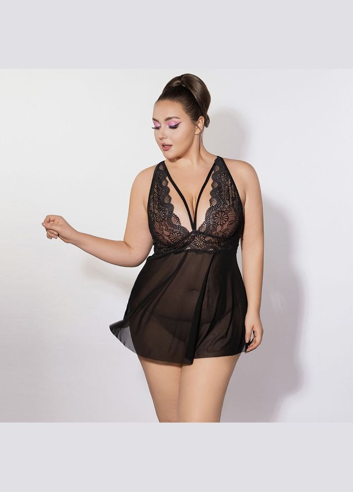 Чорна сукня p61151 black plus size - cherrylove JSY