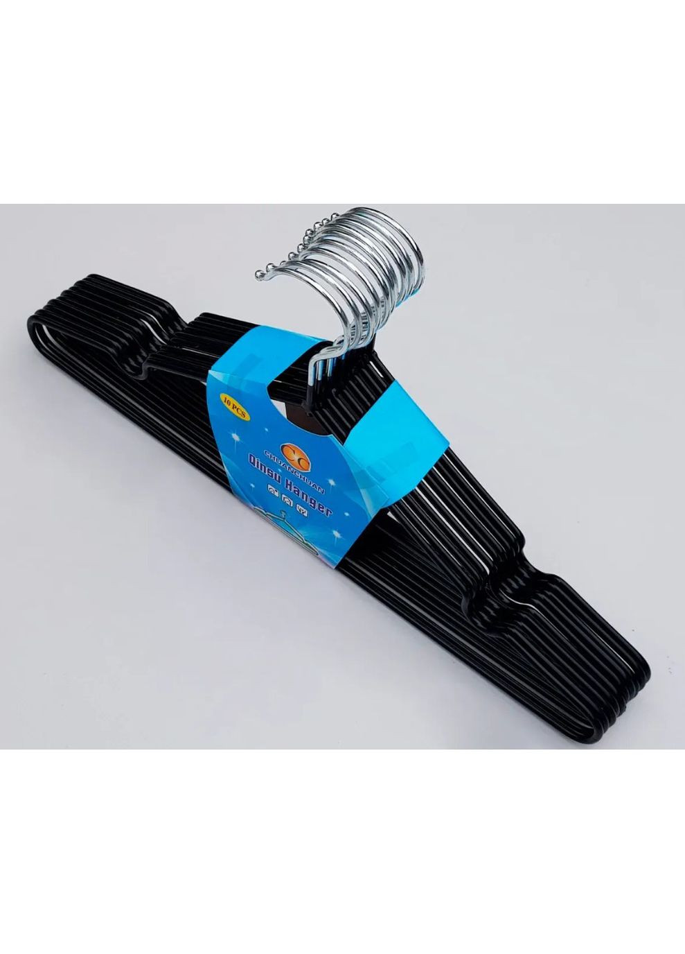 Набір металевих вішалок із силіконовим покриттям HMD Чорний колір 10 шт No Brand (317253472)