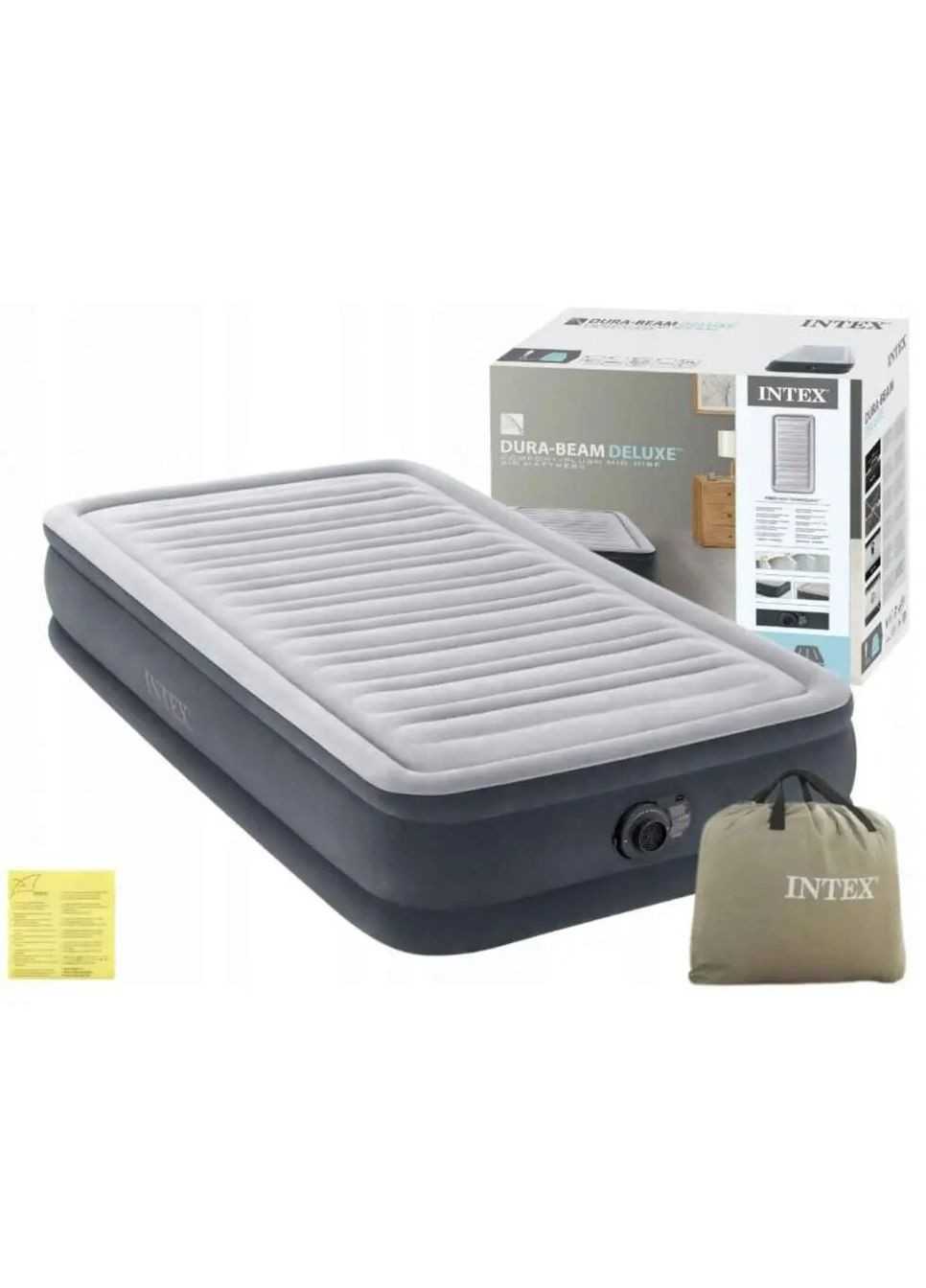 Надувне ліжко 67766, 99 х 191 х 33 см, вбудований електронасос. Односпальне Intex (305076682)