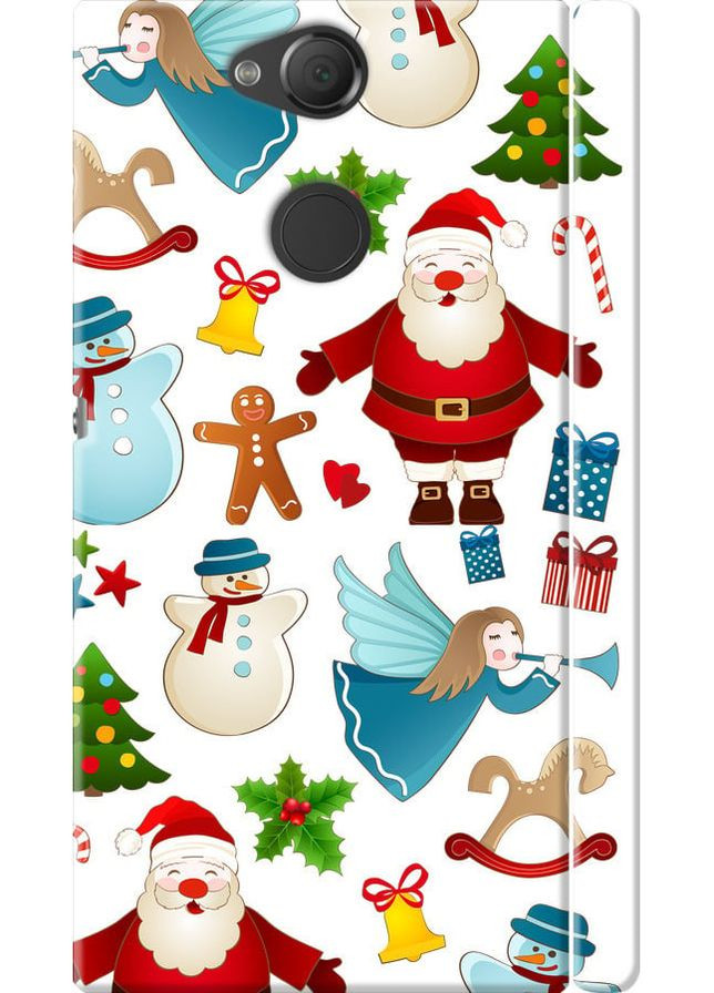 3D пластиковый матовый чехол 'Новогодний 1' для Endorphone Sony Xperia XA2 H4113 (315500172)