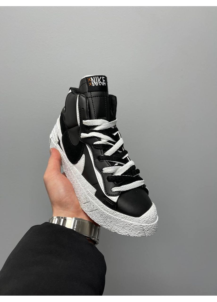 КРОСІВКИ ЖІНОЧІ NIKE BLAZER MID X SACAI BLACK WHITE НАЙК БЛЕЙЗЕР No Brand чорні демісезони (367173655)