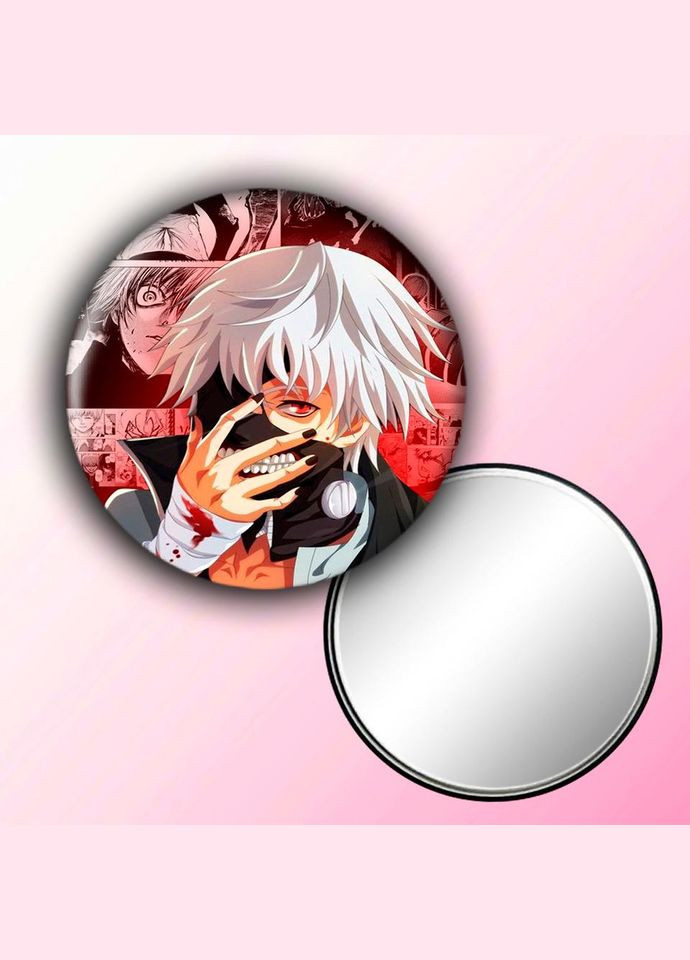 Зеркальце косметическое карманное Аниме Токийский гуль #0002 с рисунком круглый 56 мм No Brand (309157485)