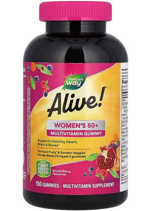 Мультивитамины для женщин 50+, Alive! Women's 50+ 150 жев таб ягоды Nature's Way (357342885)