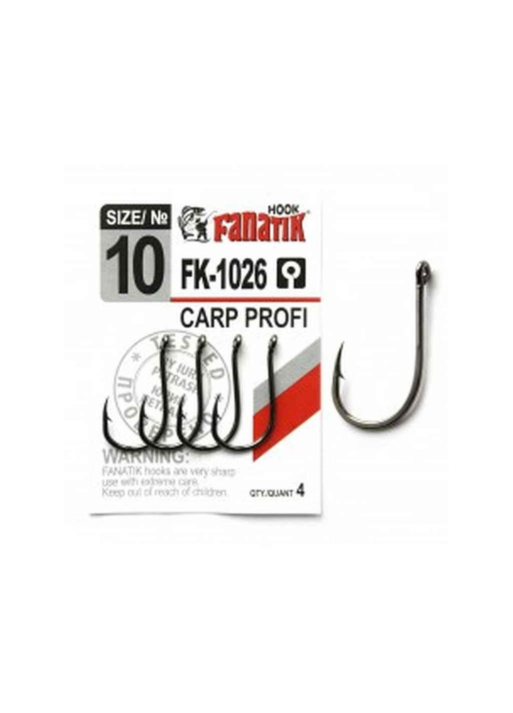 Крючок CARP PROFI №10 4шт/уп. арт.FK1026 ТМ Fanatik (303676512)