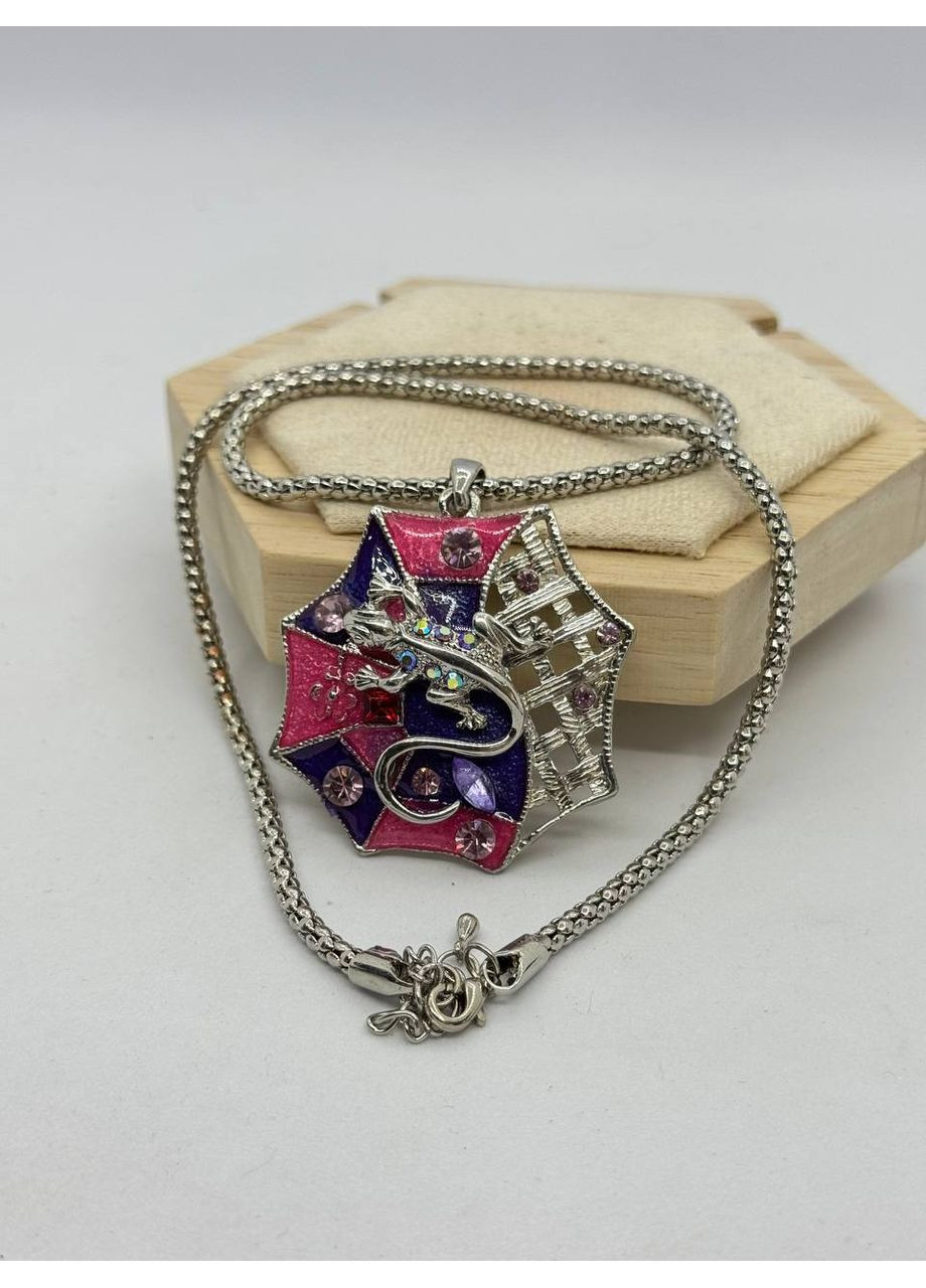 Біжутерна підвіска Ящірка 47*43 мм 49 см Рожевий No Brand (361319778)