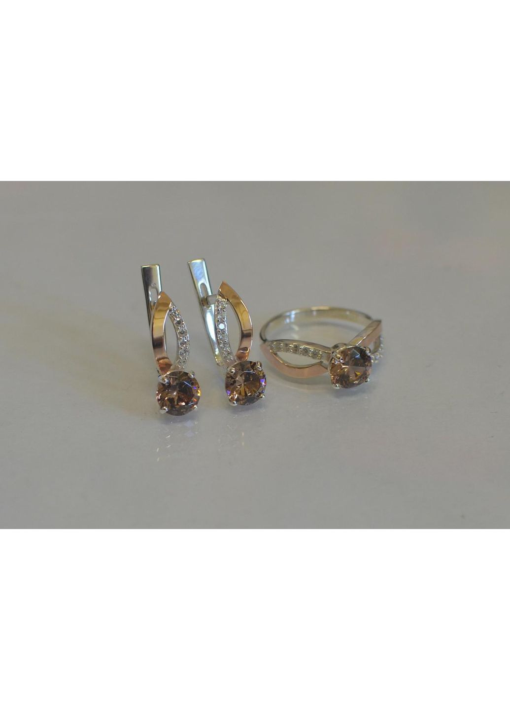 Серебряный комплект со вставками из золота Silver Style (367268363)