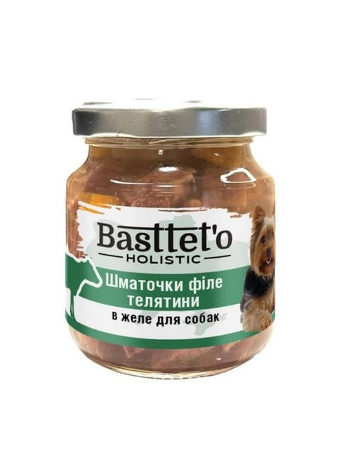 Basttet'o Holistic для собак 130г Шматочки філе телятини в желе Basttet`o (290851526)