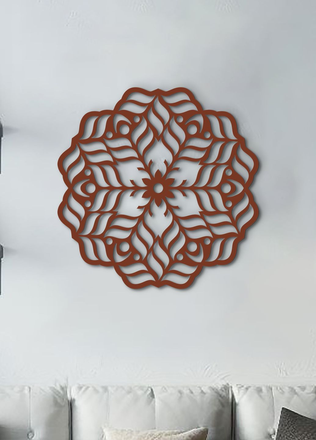 Декоративное панно из дерева, интерьерная картина на стену "Красивая мандала", стиль лофт 25х25 см Woodyard (291842741)