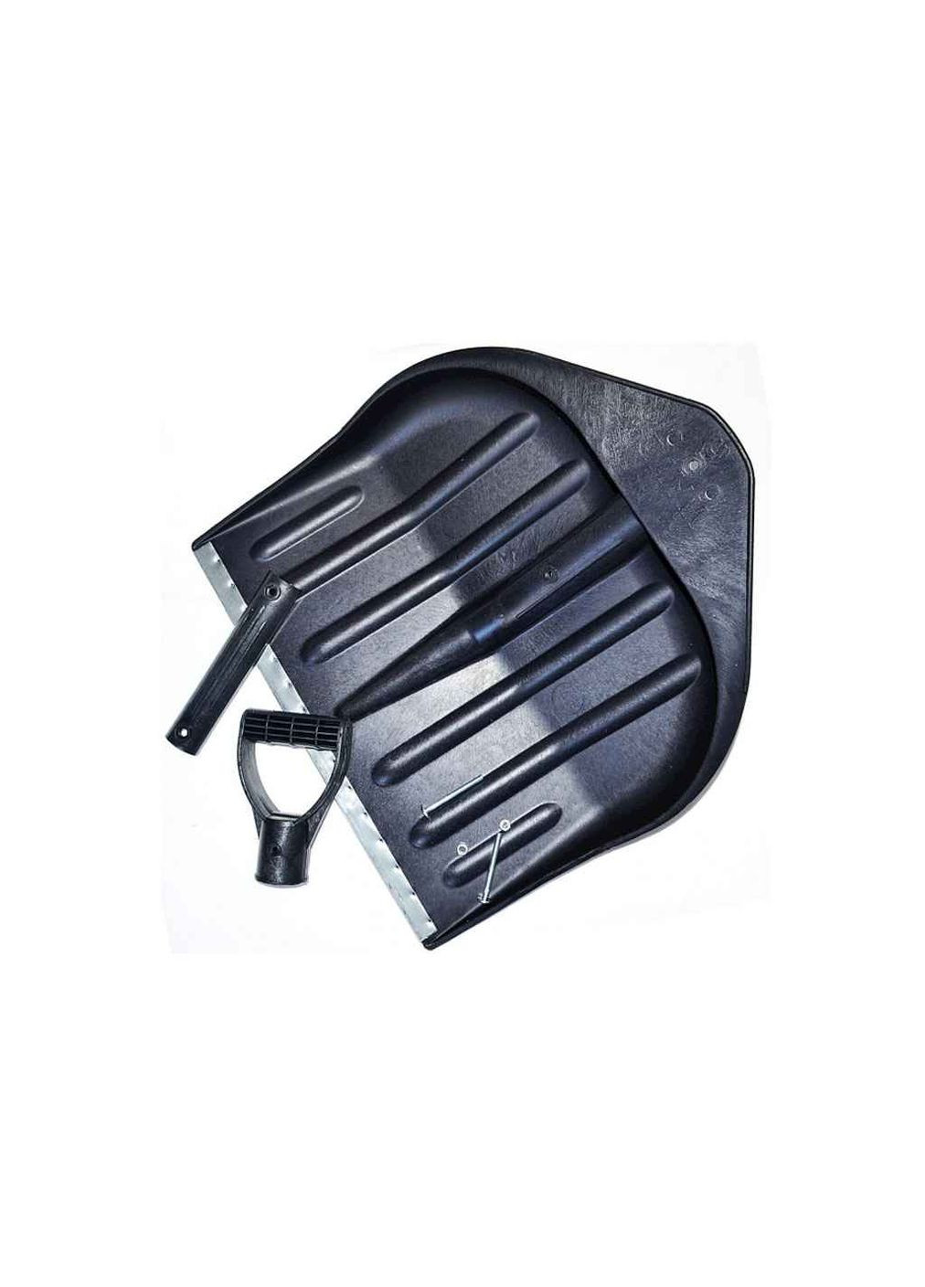 Лопата снегоуборочная пластик черная ЛСУ с металл. н. и пластик. Wave (357224298)