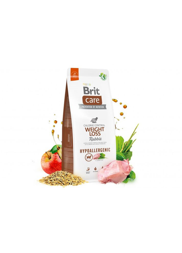 Сухой корм Dog Hypoallergenic Weight Loss для собак с лишним весом, гипоаллергенный с кроликом, 3 кг Brit Care (362702000)