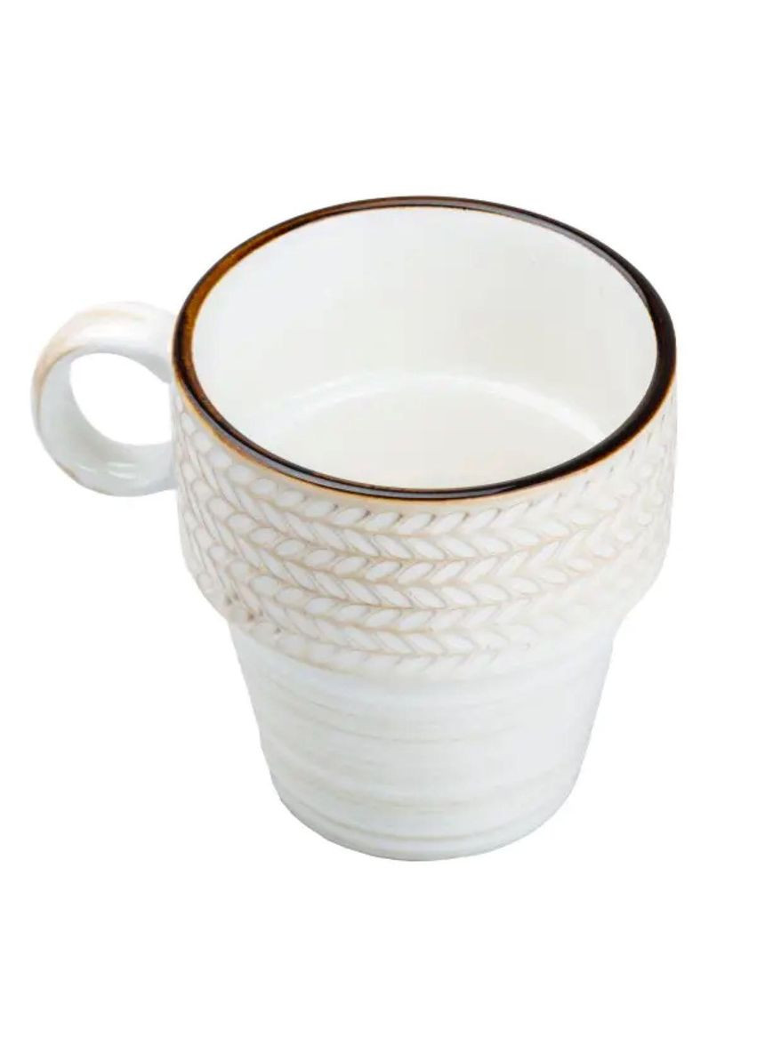 Чашка порцелянова 350 мл для кави чаю Біла HP23384 TS Kitchen (369654315)