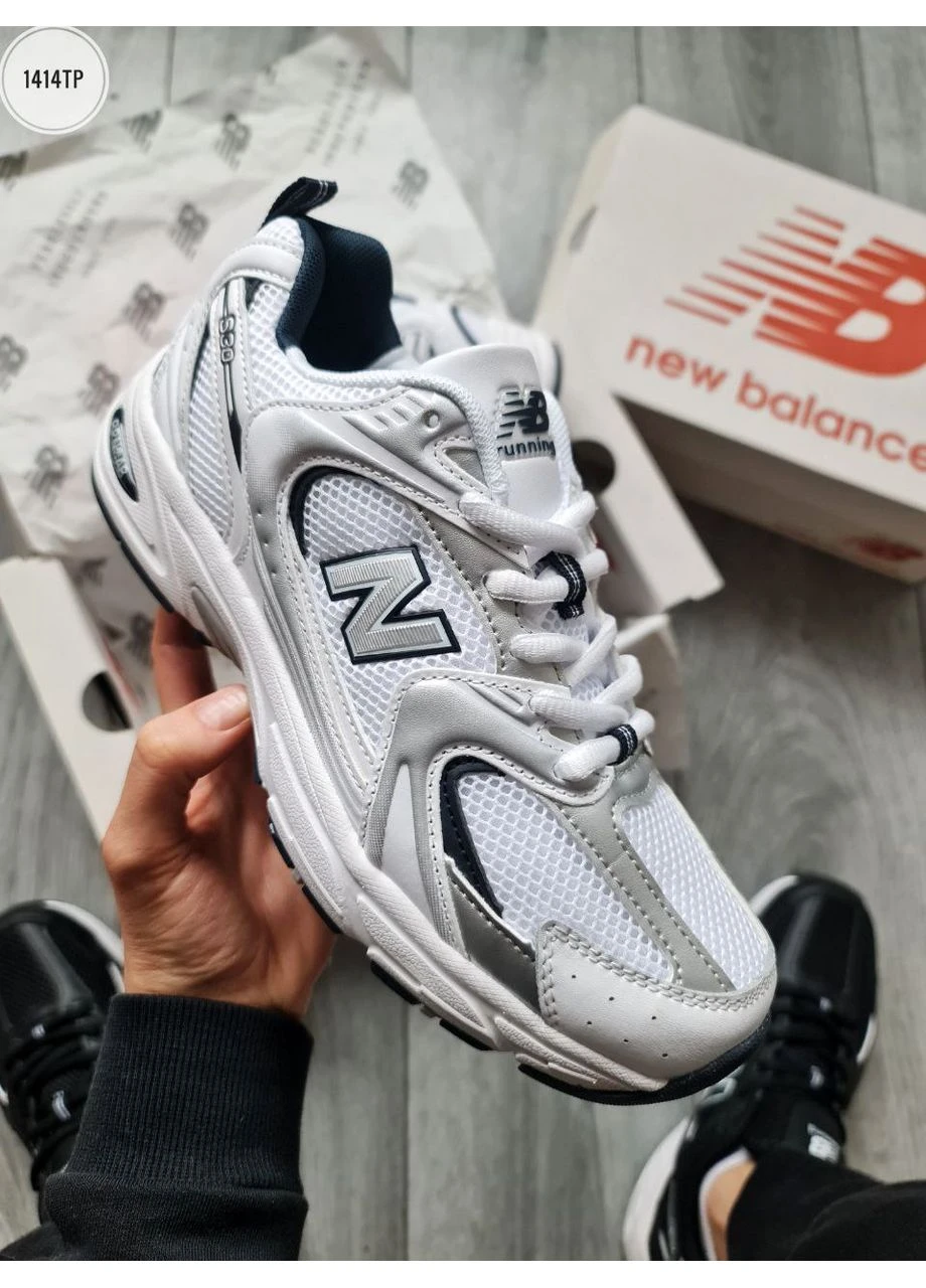 Белые демисезонные кроссовки мужские new balance 530 white / silver нью беланс 530 No Brand