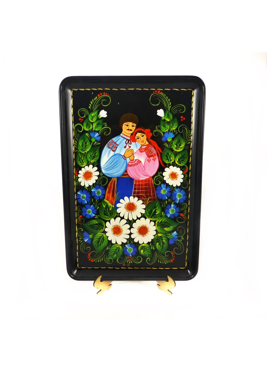 Піднос з Петриківським розписом Залицяння () Гранд Презент (282738057)