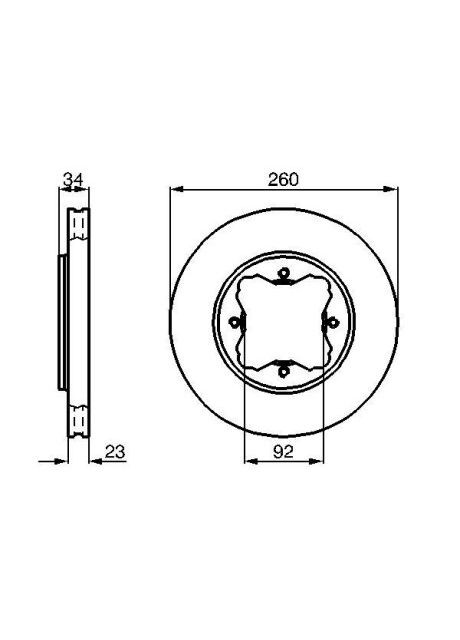 Диск тормозной ПЕРЕДНИЙ ВЕНТИЛ HONDA ACCORD, CIVIC, CRX 1.6I-2.0I 16V 92.01-,96.03- 0 986 478 568 Bosch (366178659)