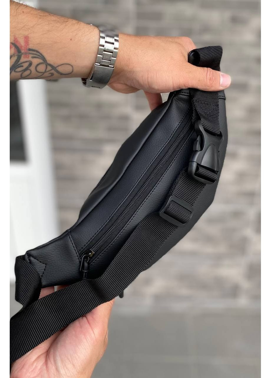 Нагрудна сумка бананка через плече TS поясна чорна з еко шкіри на 4 відділень No Brand (351856174)
