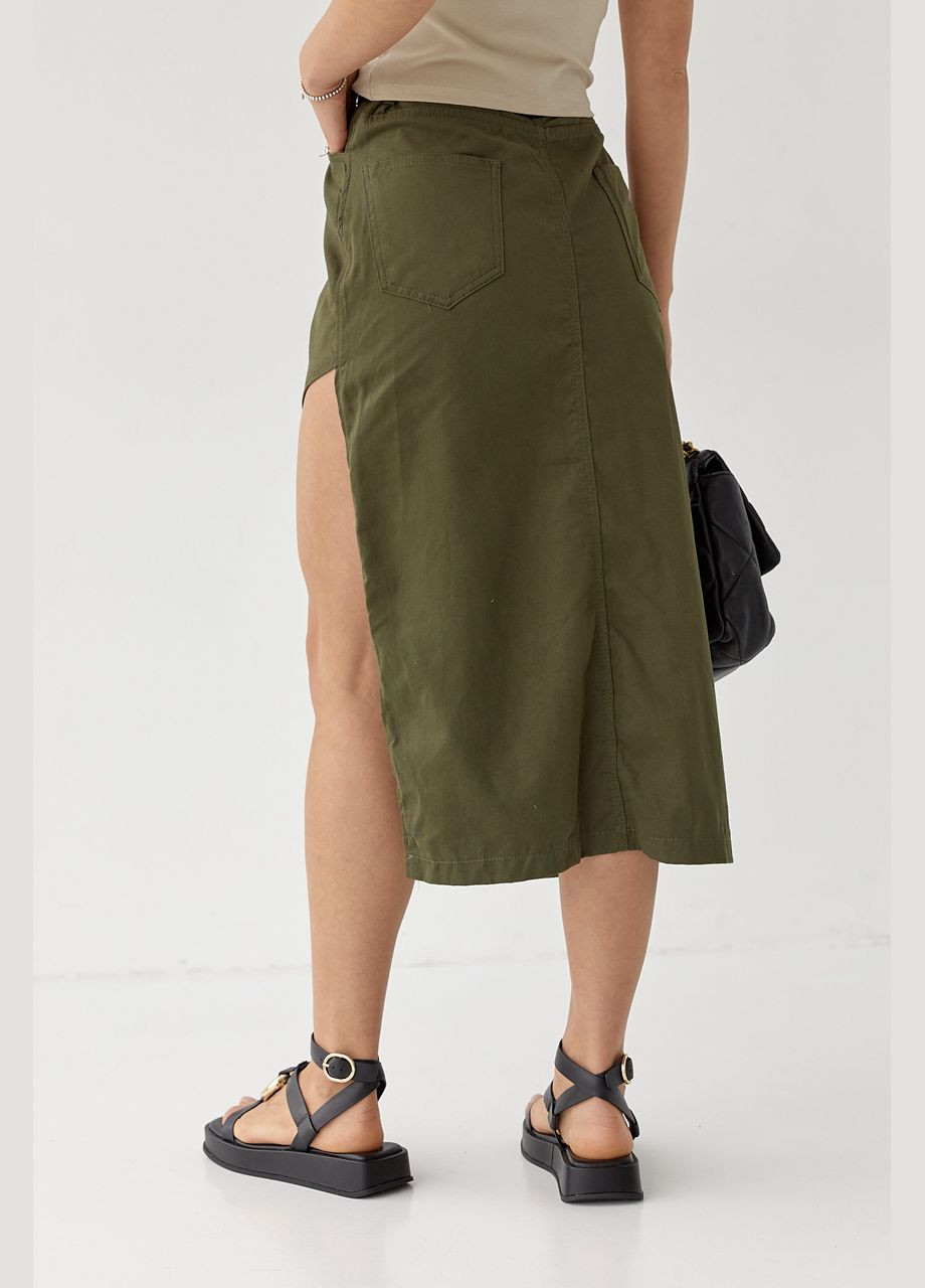 Зеленая кэжуал однотонная юбка Lurex