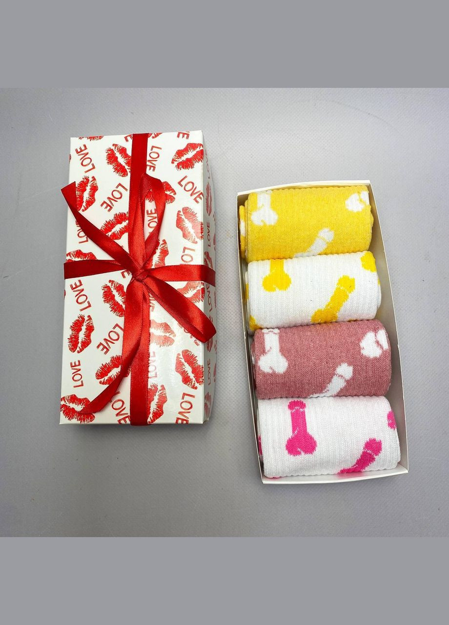 Комбіновані бокс чоловічих високих шкарпеток 40-45 на 4 пари у подарунковій коробці Vakko (306424099)