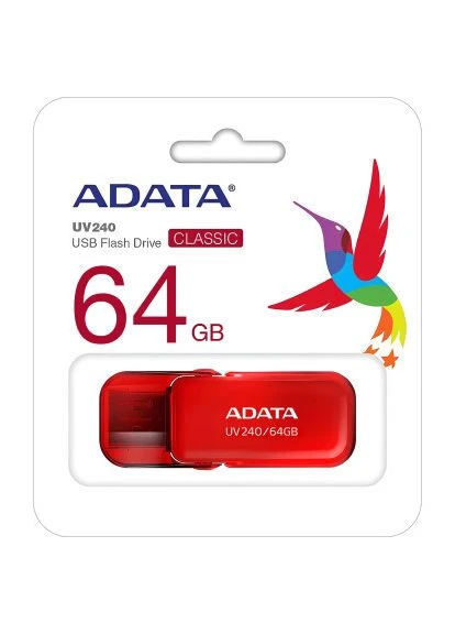 USB флеш накопичувач (AUV240-64G-RRD) ADATA 64GB AUV 240 Red USB 2.0 (389126990)