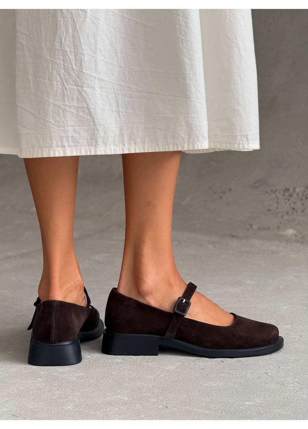 No Brand Стильные женские туфли темно-коричневый з натуральная замша, — демисезон (359376891)