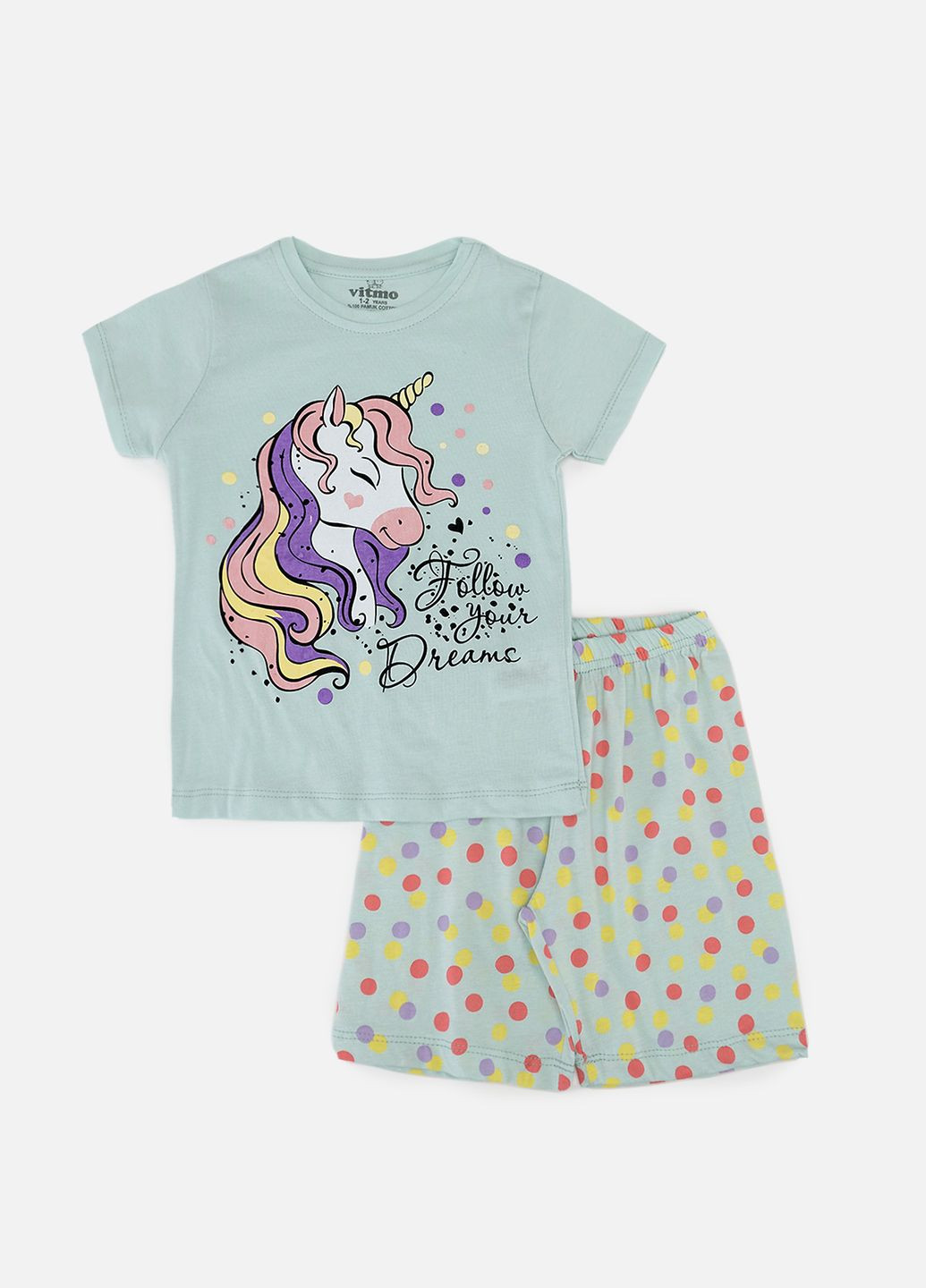 М'ятна піжама для дівчинки колір м'ятний cb-00249778 Vitmo