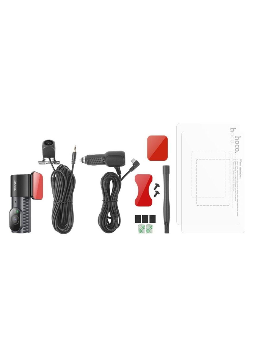 Відеореєстратор DV8 2K з прихованим дисплеєм та камерою заднього виду, чорний Hoco (369472860)