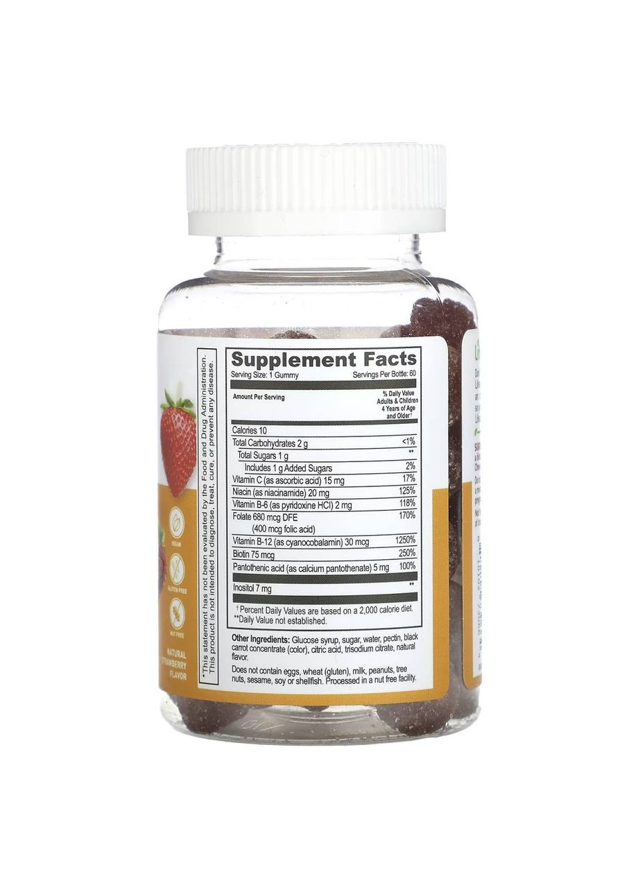 Комплекс вітамінів групи B і C для дітей, полуниця, 60 жувальних таблеток Lifeable (370135402)