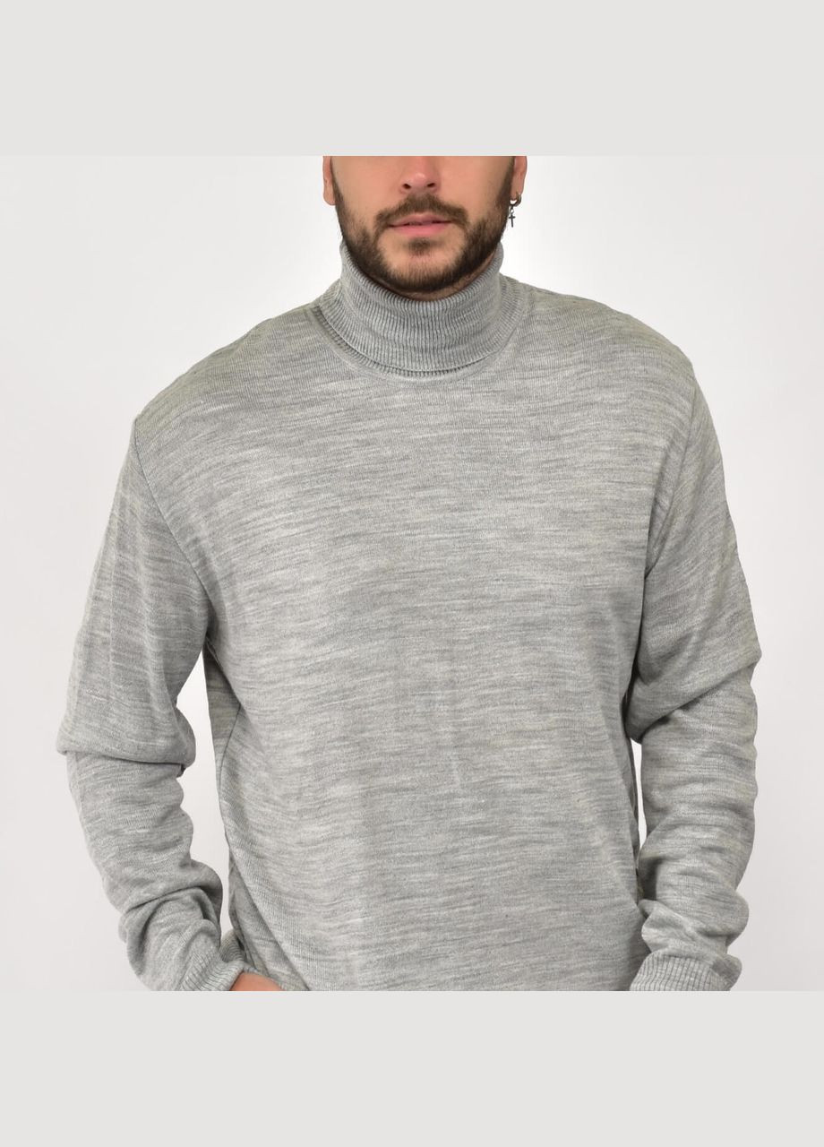 Серый демисезонный свитер гольф (водолазка) мужской демисезонный однотонный ворот хомут светло Triko