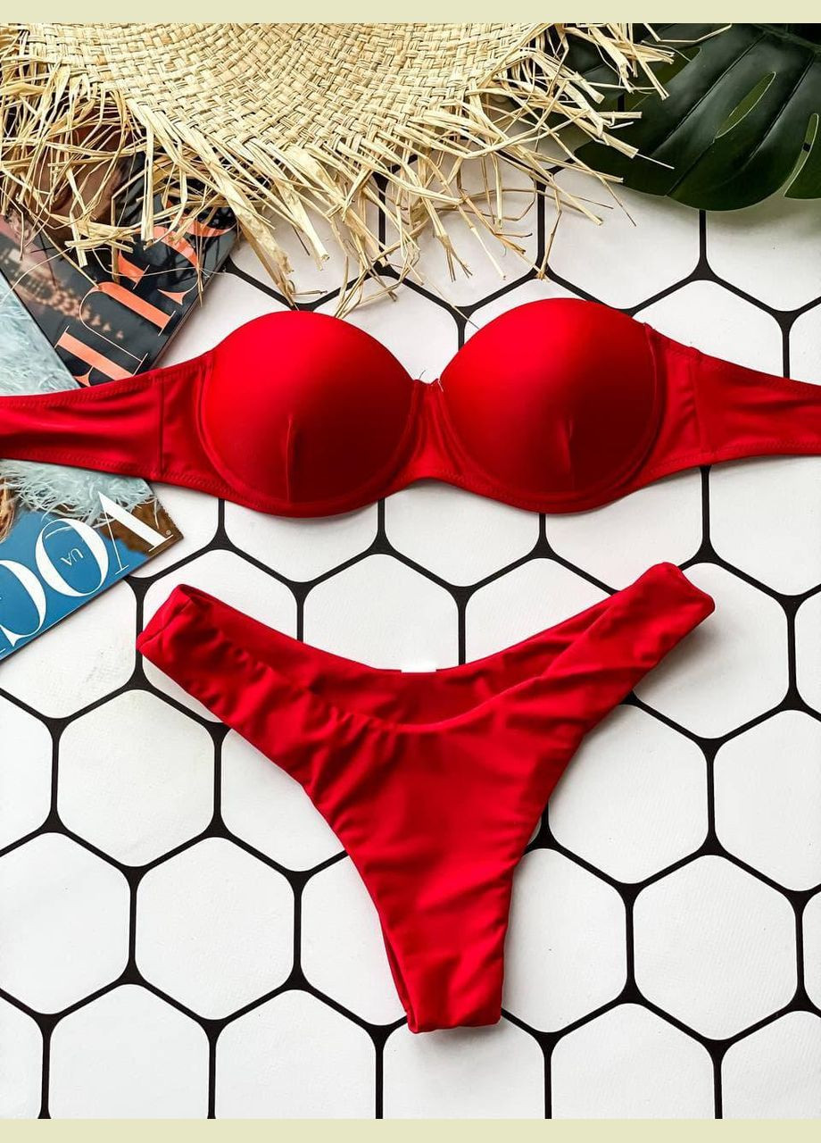 Червоний літній купальник роздільний Ghazel