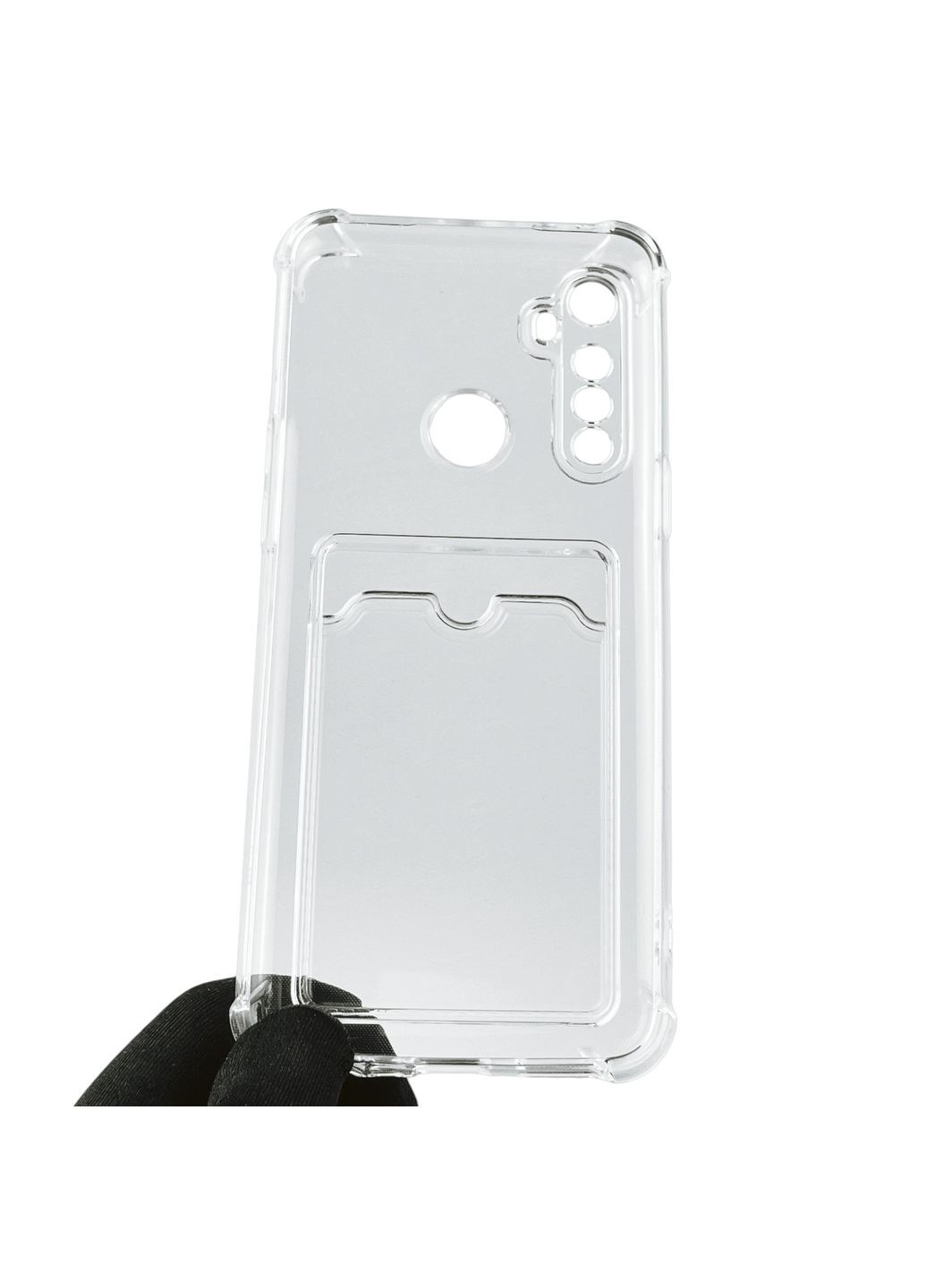 Чехол для C3 с бронь углами с карманом для карточек k-pop на реалми C3 прозрачный Realme (366232780)