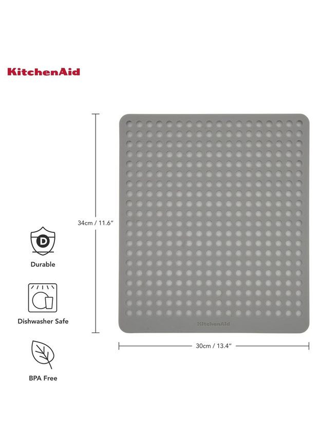 Коврик для сушки посуды Sinkware 29.5 х 34 см Серый (KEG877OHASA) KitchenAid (323087097)