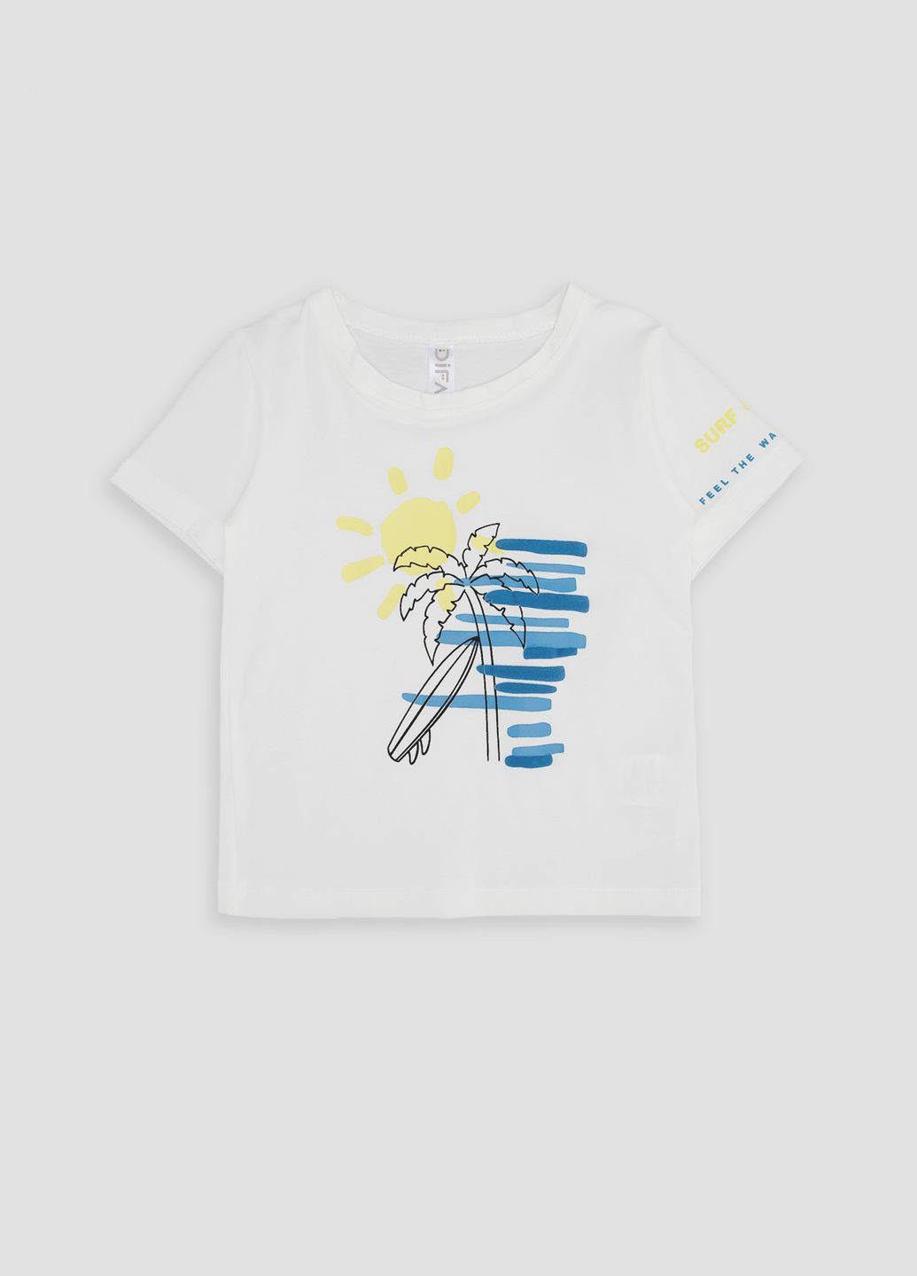 Молочная летняя футболка с коротким рукавом для мальчика цвет молочный цб-00243614 Difa