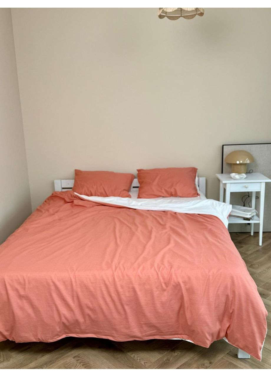 Постельное белье Теракот с Молочным, сатин Двуспальный размер, наволочки 50/70 No Brand (363190196)