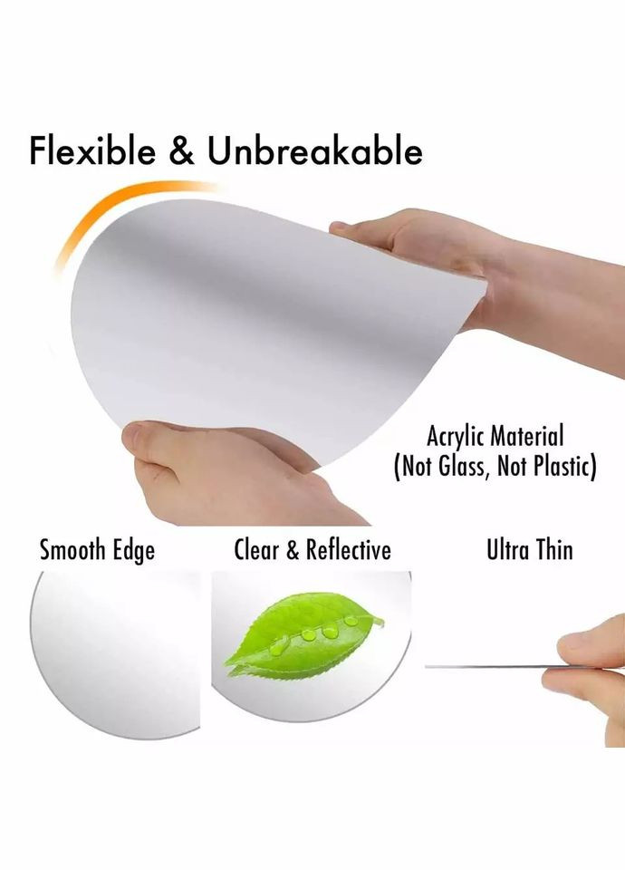 Зеркальная пластиковая наклейка 1 круг Серебряная 23 см Б369 No Brand (302242091)