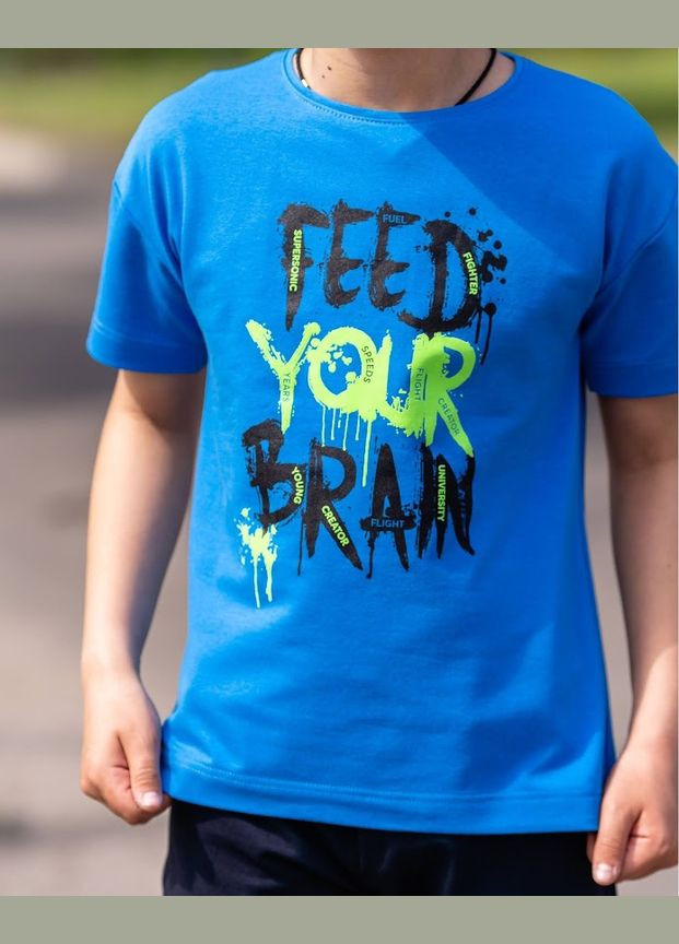 Блакитний літній комплект для хлопчика (футболка+бриджі) hc (h001-6356-057-33) No Brand