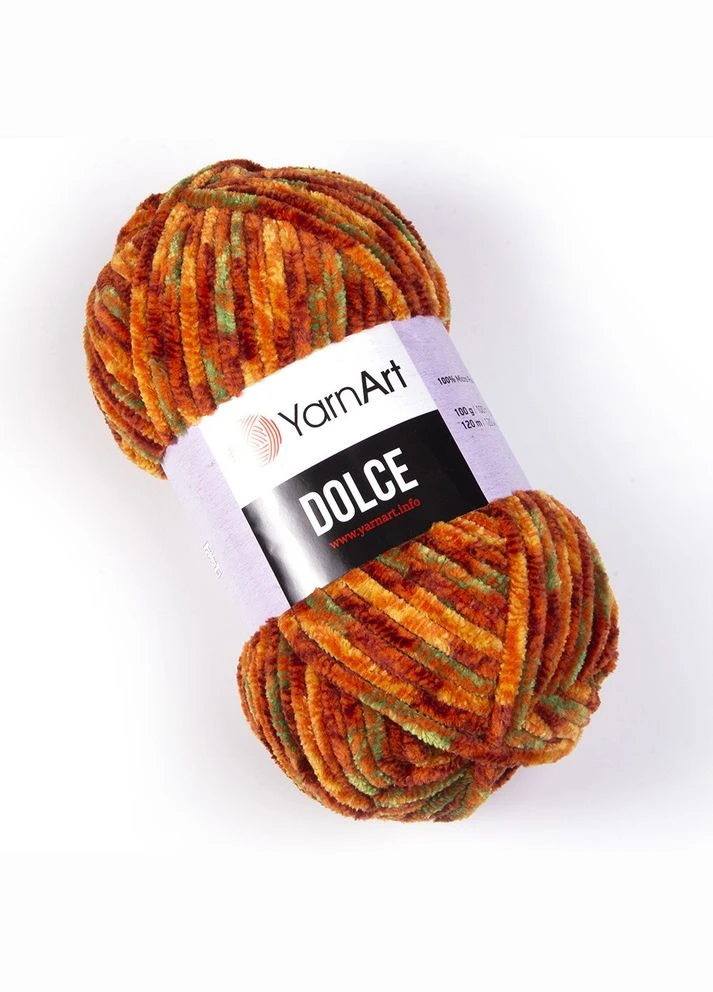 Пряжа YarnArt Dolce 810, 120 м, помаранчево-червоний меланж, 100 гр No Brand (340486177)