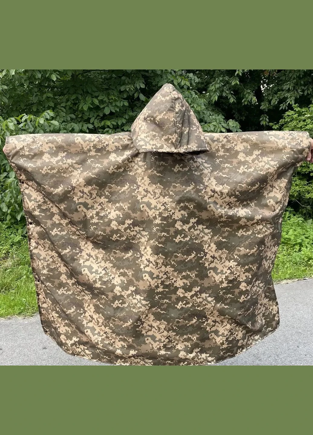 Пончо антитепловізор камуфляжний подвійний захист накидка пончо піксель No Brand (301083051)
