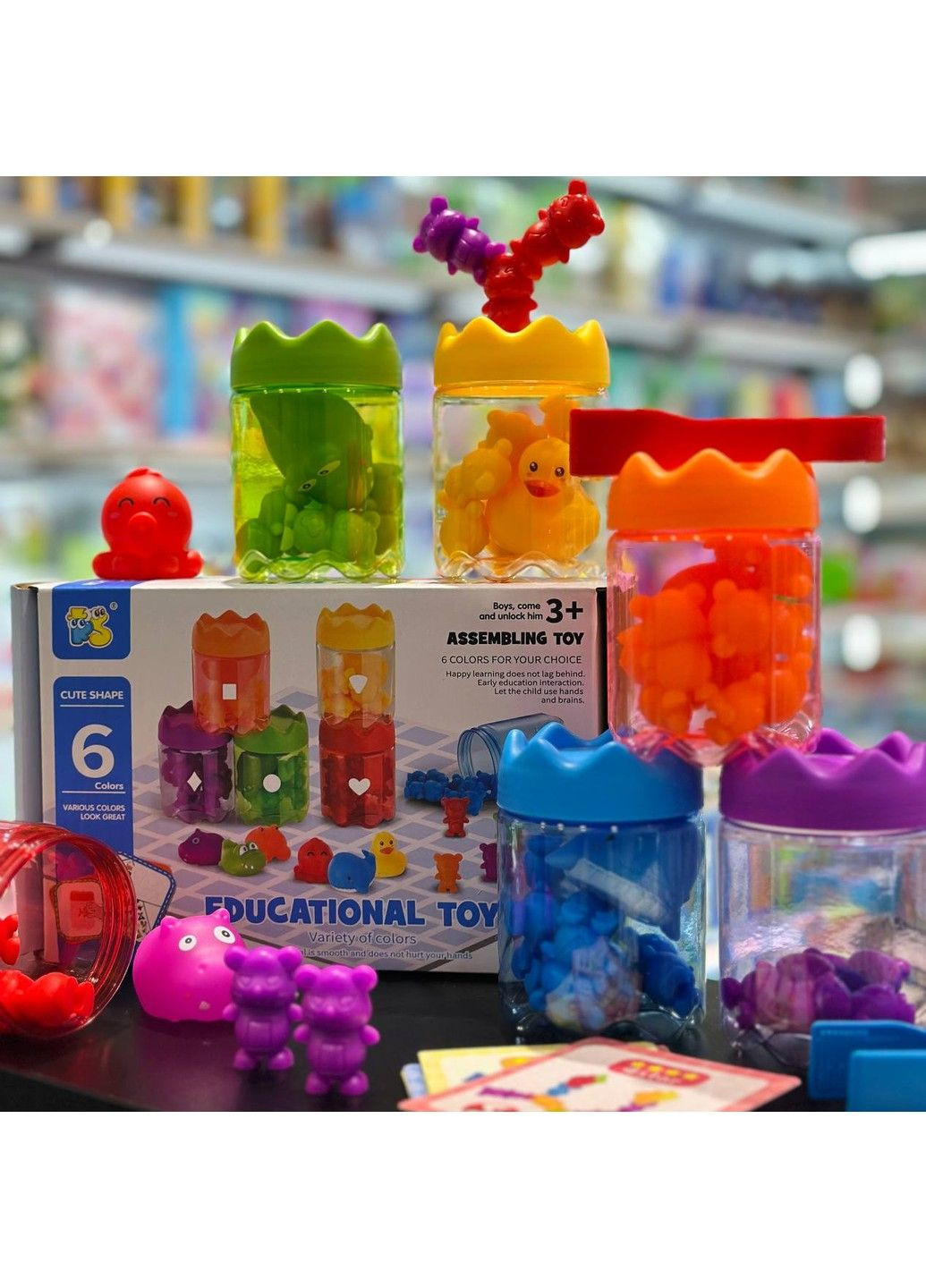 Развивающая игра - сортер Монтессори 98 детали, карточки с заданиями, щипцы No Brand (323159655)