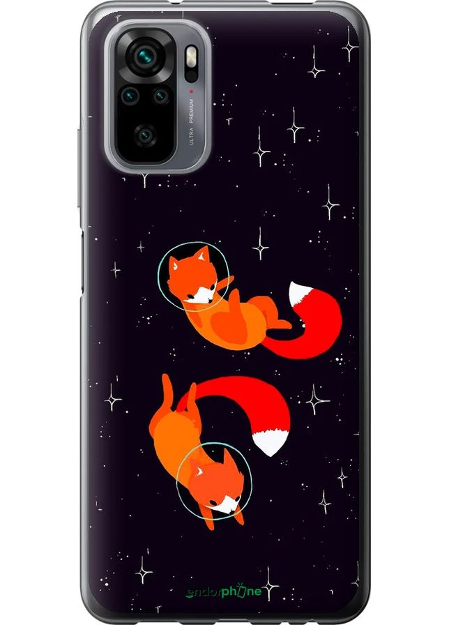 Чехол на Xiaomi Poco M5s Лисички в космосе "4519u-3117-70447" Endorphone (371648770)
